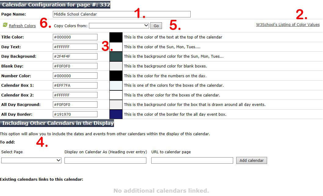 configure calendar